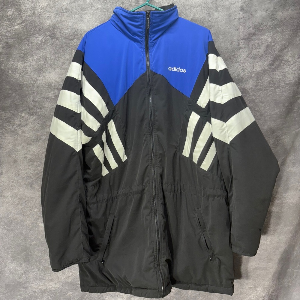 adidas Black and Blue Windbreaker Jacket